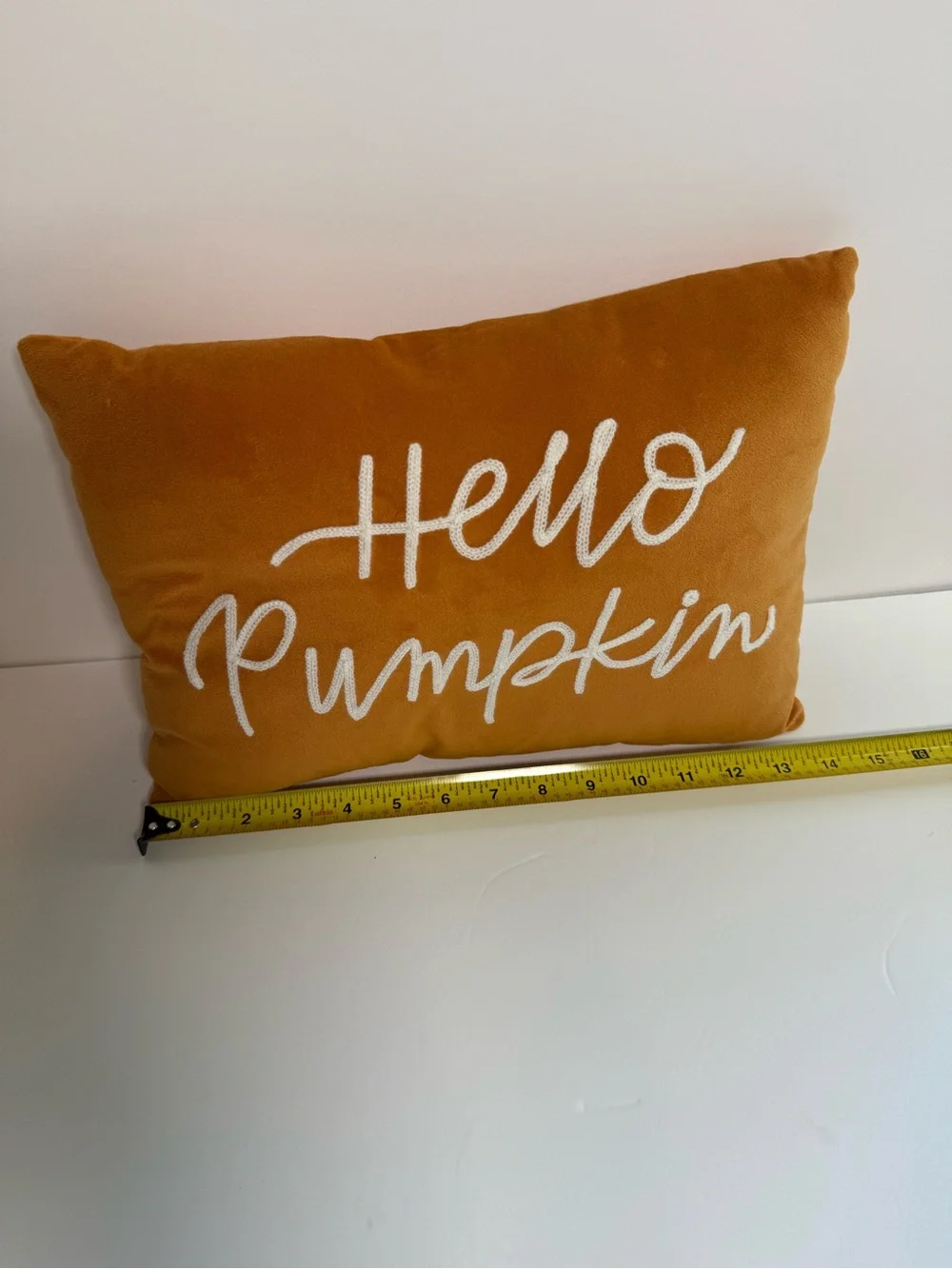 Hello Pumpkin Orange Holiday Pillow - Seasonal Decorative Accent